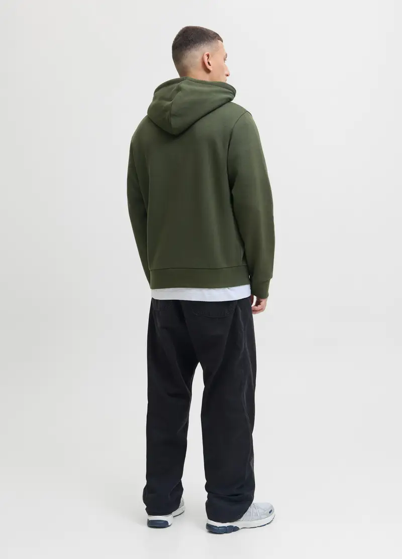 Felpa Con Cappuccio Uomo, Unisex, Verde militare miniatura 2