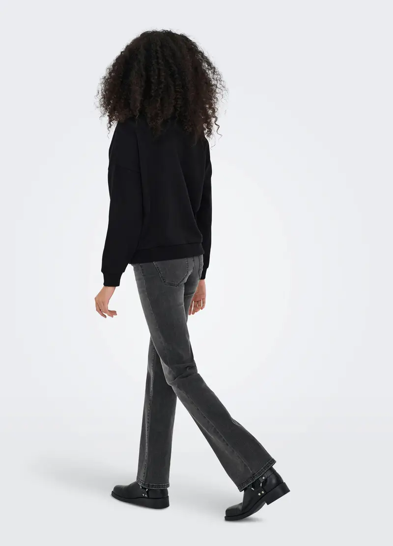 Felpa Con Frange Donna, Unisex, Nero miniatura 2