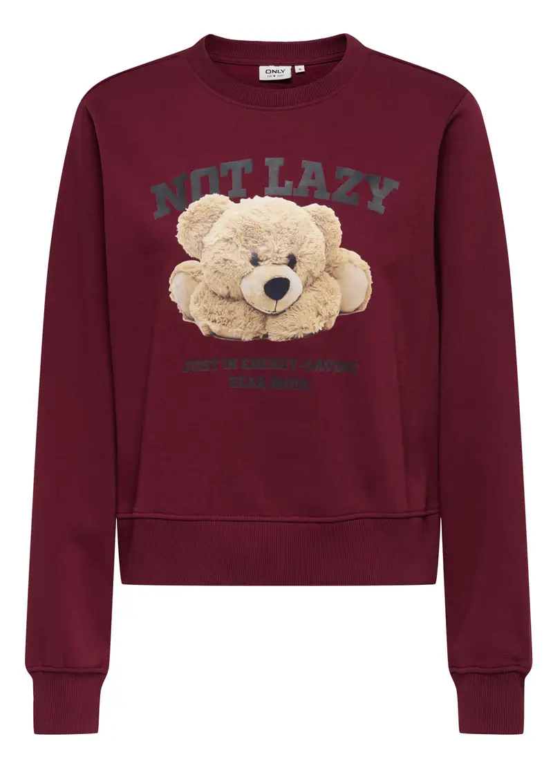 Felpa Con Stampa Donna, Unisex, Rosso