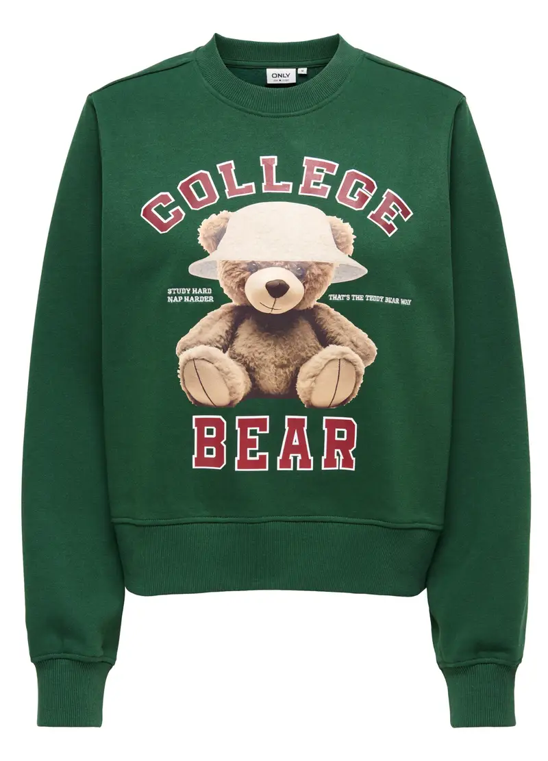 Felpa Con Stampa Donna, Unisex, Verde