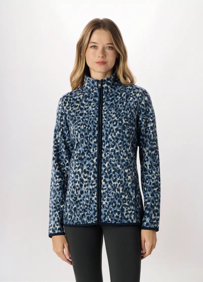 Felpa Full Zip In Pile Donna Holistic Fitness, Blu Bluette