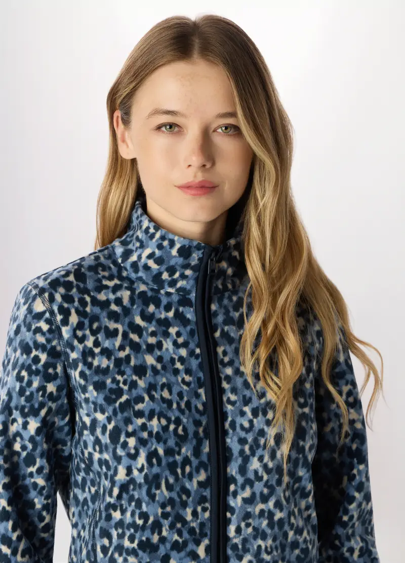 Felpa Full Zip In Pile Donna Holistic Fitness, Blu Bluette miniatura 3