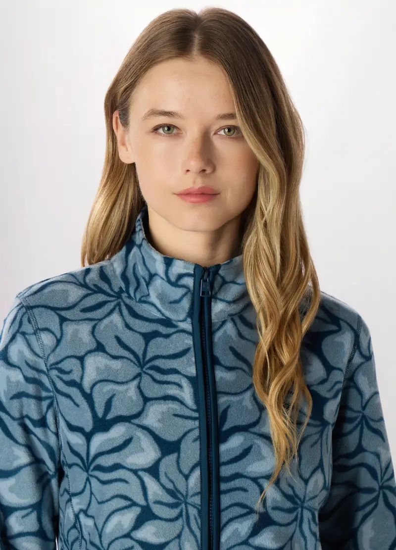 Felpa Full Zip In Pile Donna Holistic Fitness, Blu chiaro miniatura 3