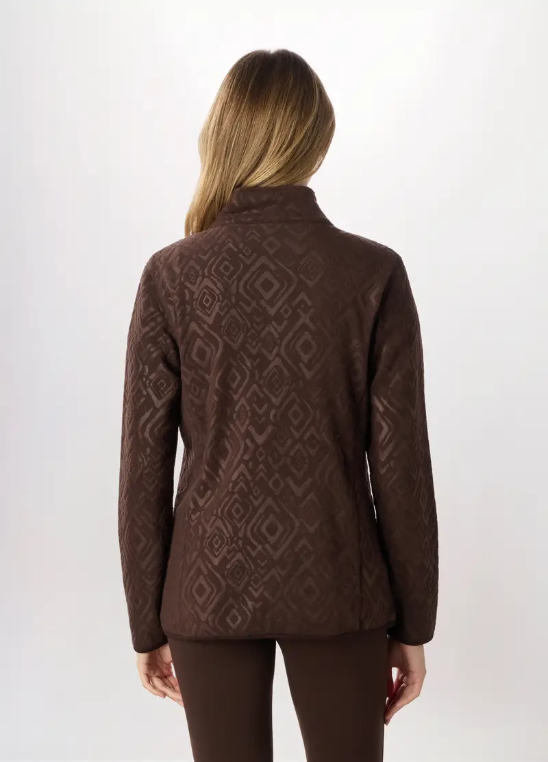 Felpa Full Zip In Pile Donna Holistic Fitness, Marrone cioccolato miniatura 2