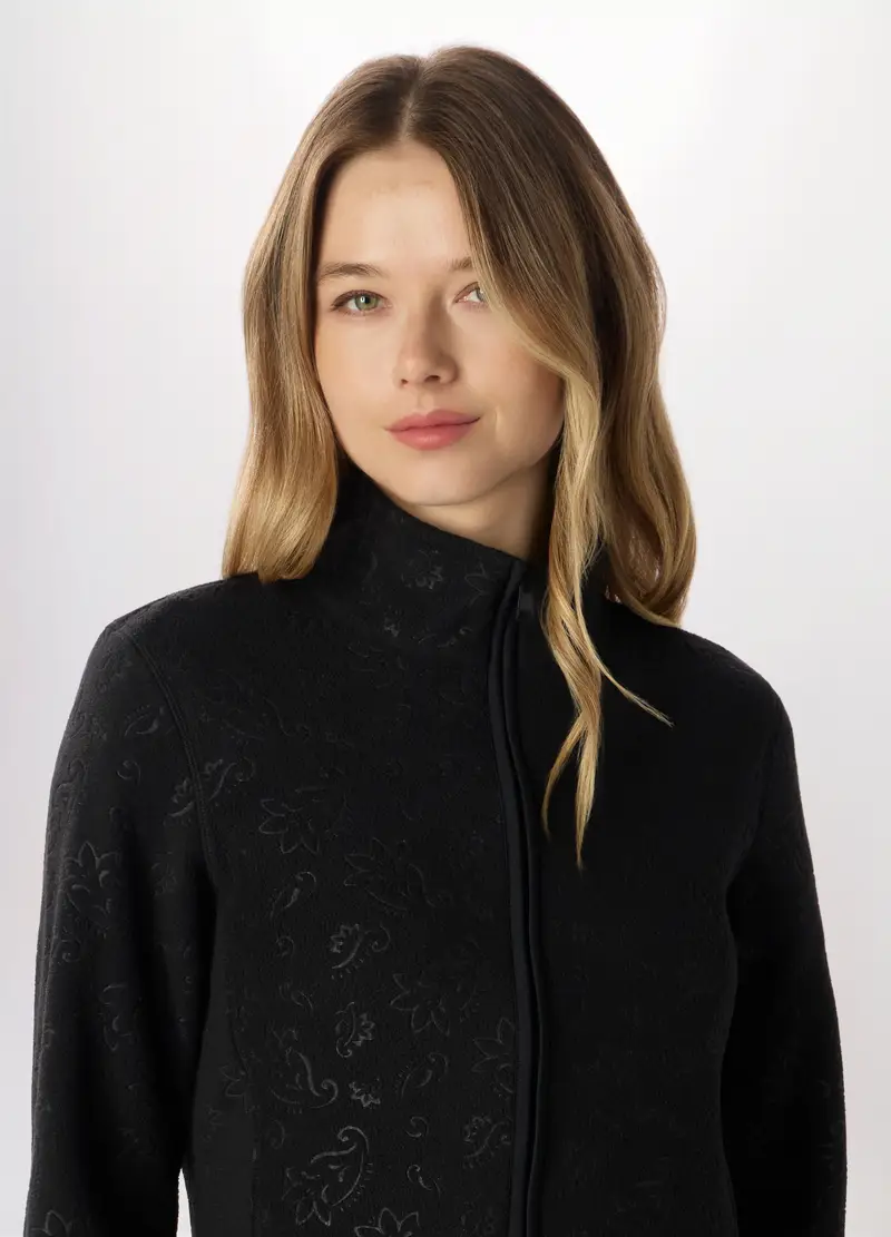 Felpa Full Zip In Pile Donna Holistic Fitness, Nero miniatura 3