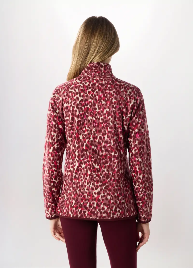 Felpa Full Zip In Pile Donna Holistic Fitness, Rosso scuro miniatura 2