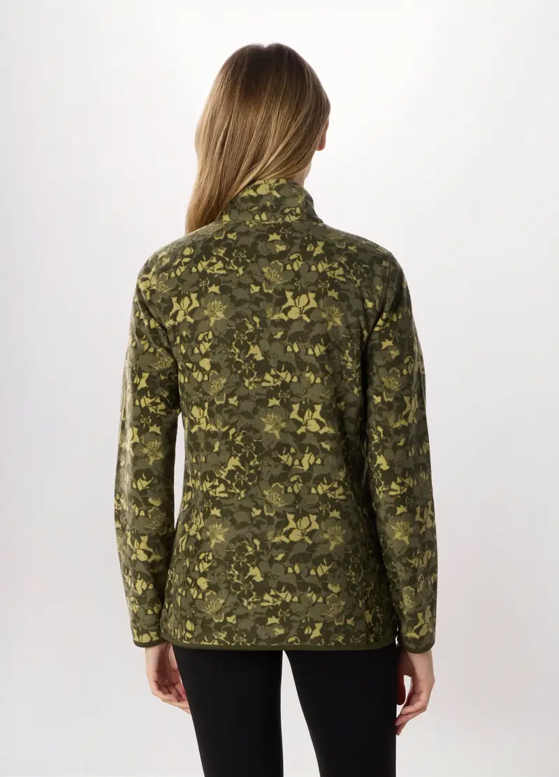 Felpa Full Zip In Pile Donna Holistic Fitness, Verde oliva miniatura 2