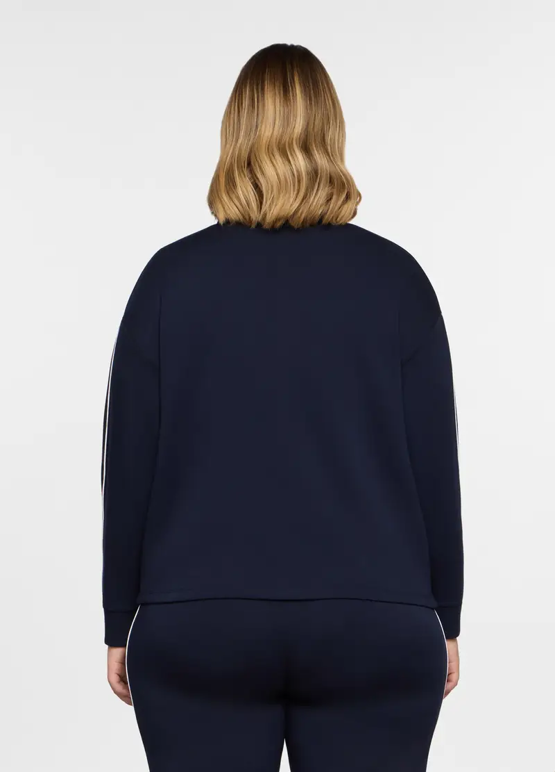 Felpa Full Zip Stretch Donna Curvy, Blu scuro miniatura 2