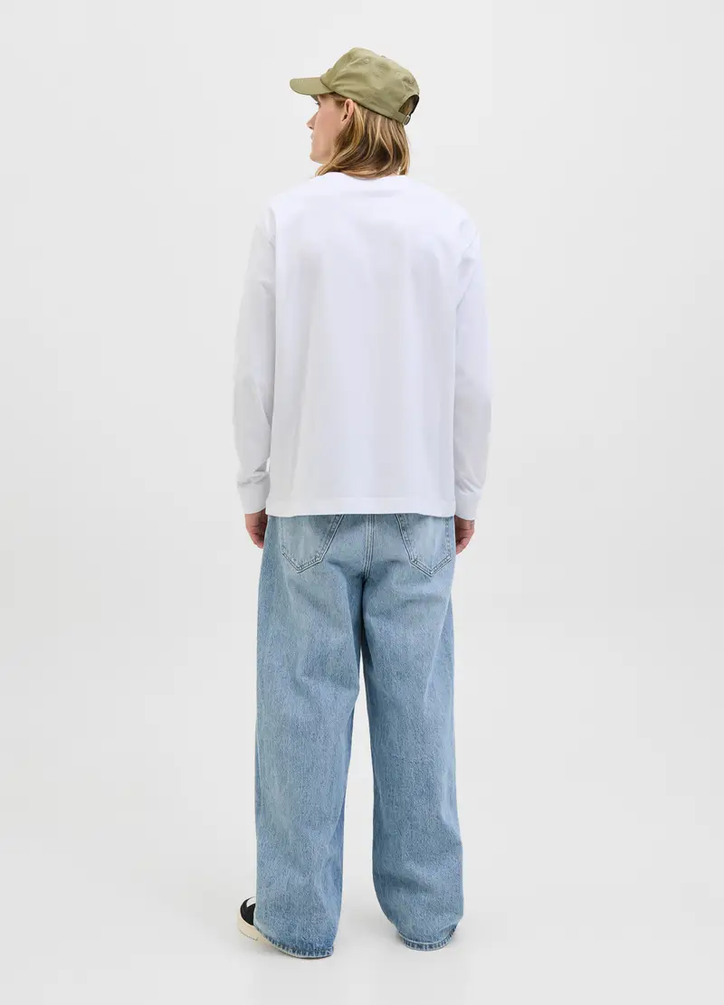 Felpa Girocollo Con Logo Uomo, Unisex, Bianco miniatura 2