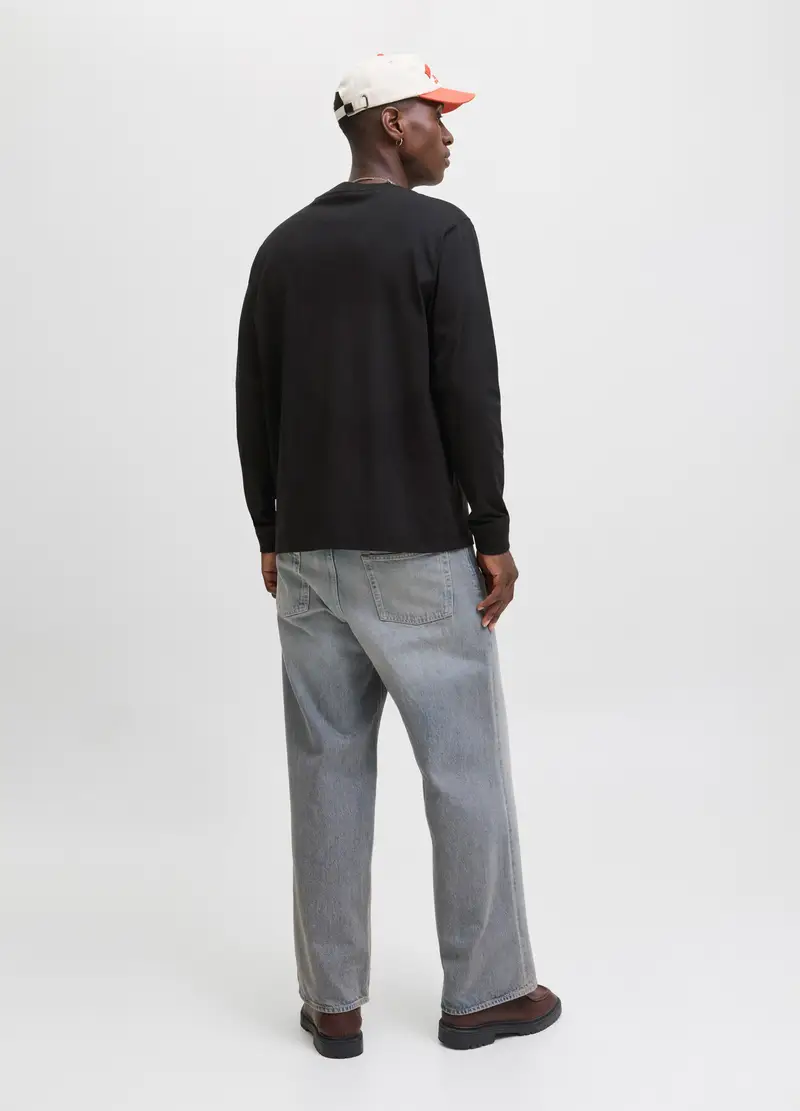 Felpa Girocollo Con Logo Uomo, Unisex, Nero miniatura 2