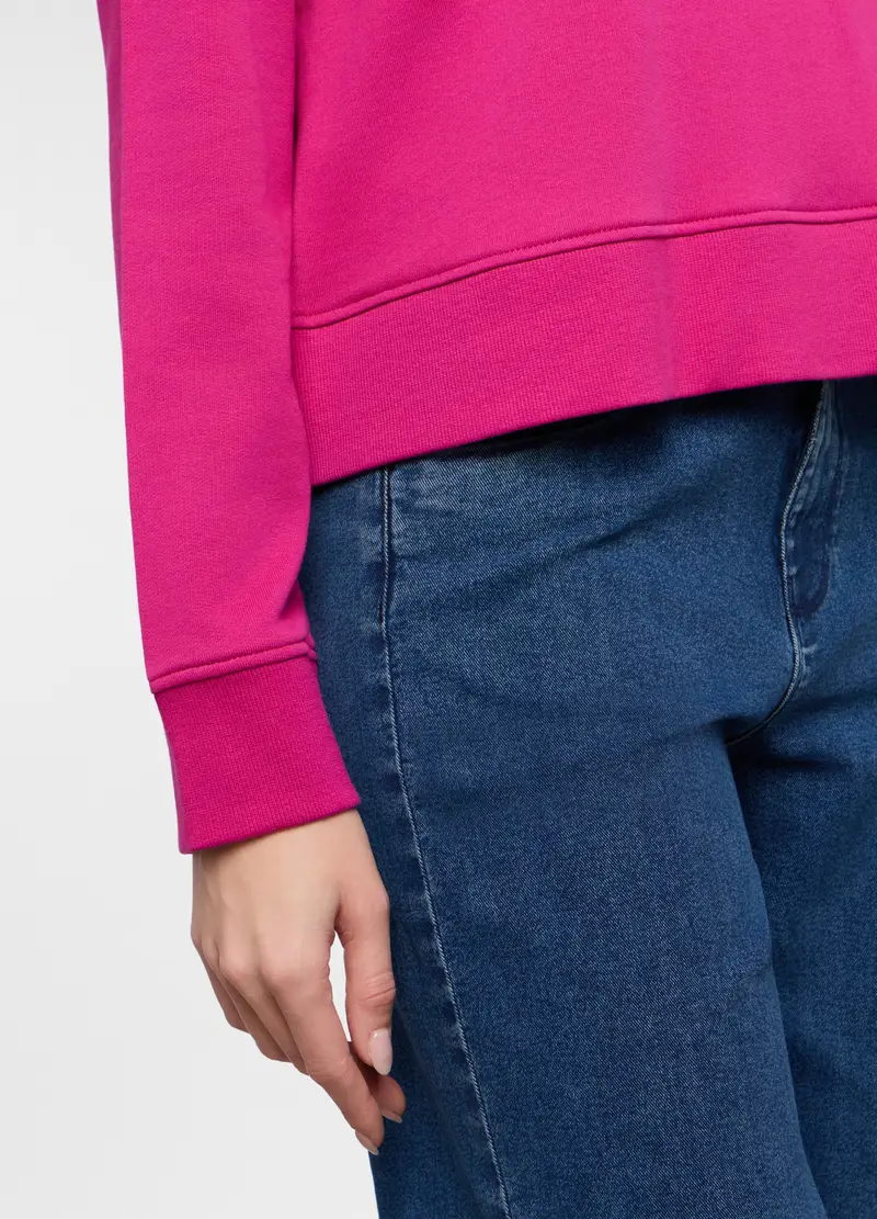 Felpa Girocollo In French Terry Donna, Rosa fuxia miniatura 3