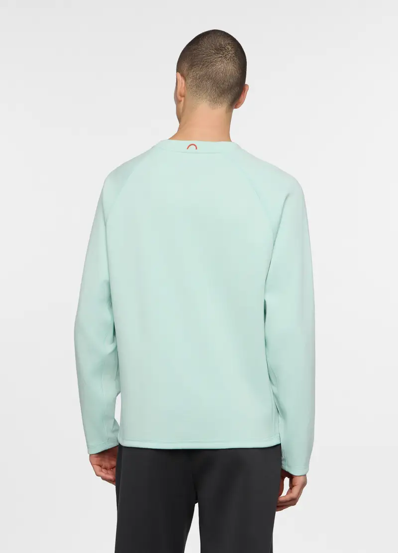 Felpa Girocollo In Interlock Misto Cotone Uomo, Unisex, Verde acqua miniatura 2