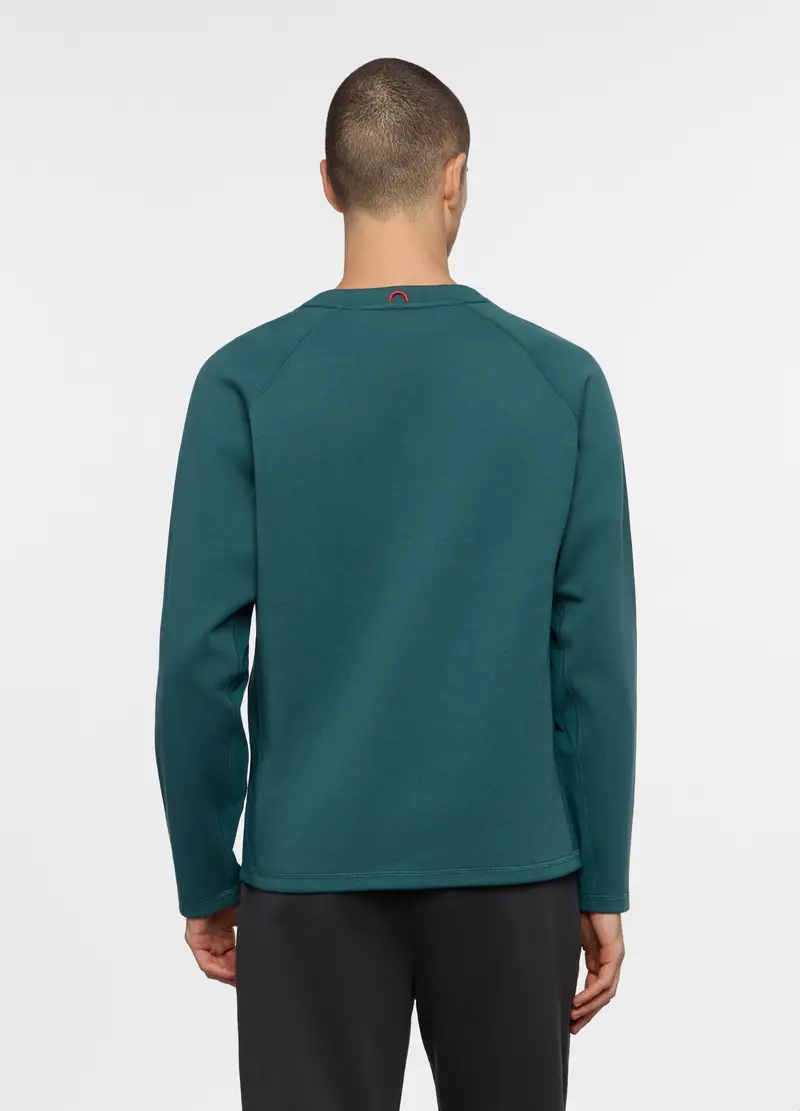 Felpa Girocollo In Interlock Misto Cotone Uomo, Unisex, Verde ottanio miniatura 2