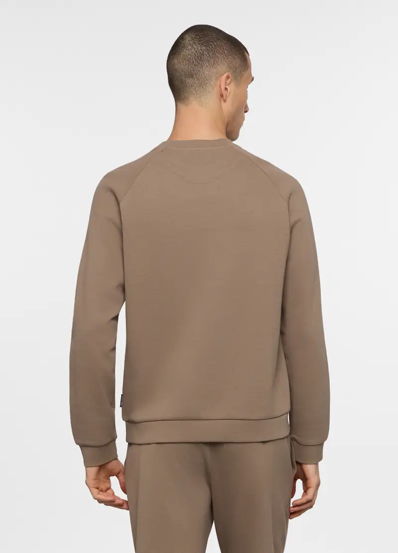 Felpa Girocollo In Interlock Uomo, Unisex, Marrone ecru miniatura 2