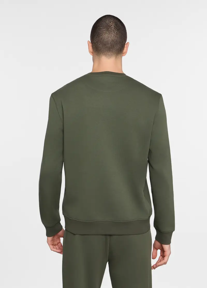 Felpa Girocollo In Misto Cotone Uomo, Unisex, Verde militare miniatura 2