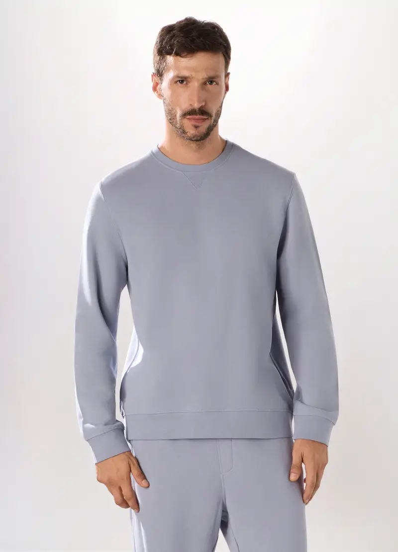 Upim, Felpa Girocollo In Puro Cotone Uomo, Unisex, Azzurro carta da zucchero, Taglia: S