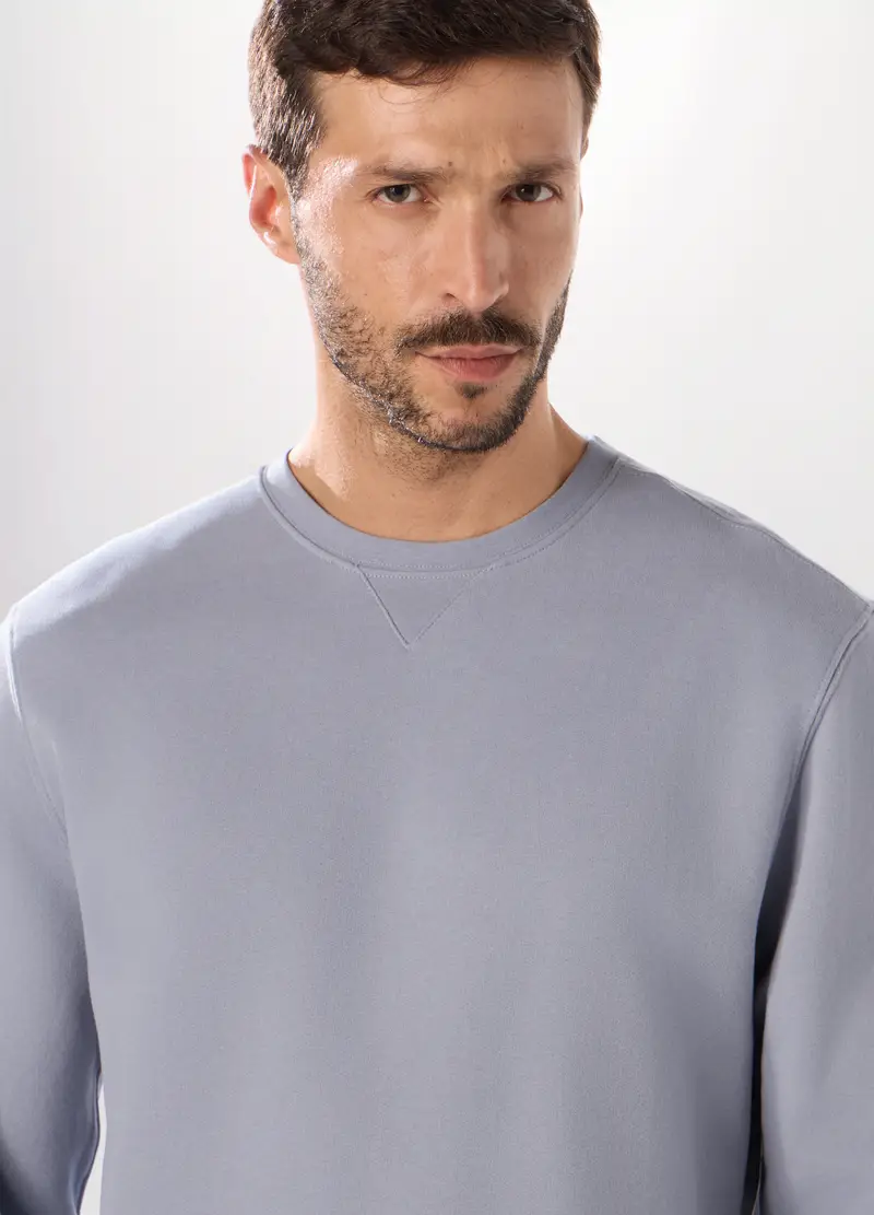 Upim, Felpa Girocollo In Puro Cotone Uomo, Unisex, Azzurro carta da zucchero, Taglia: S miniatura 2