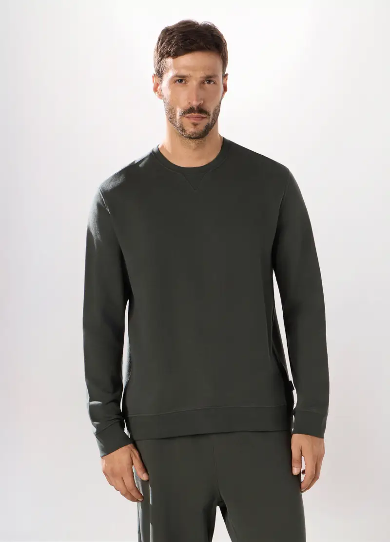 Upim, Felpa Girocollo In Puro Cotone Uomo, Unisex, Grigio antracite, Taglia: S