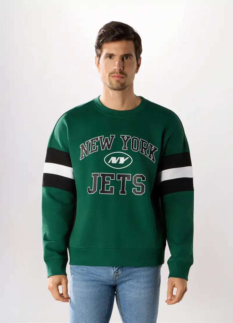 Felpa Girocollo New York Jets, Unisex, Verde bosco