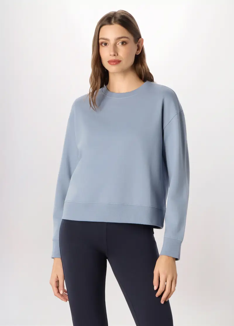 Felpa In Cotone Stretch Holistic Fitness Donna, Azzurro chiaro