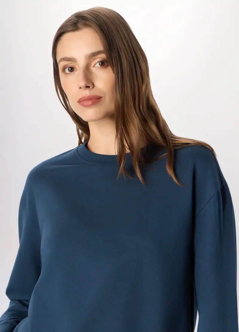 Felpa In Cotone Stretch Holistic Fitness Donna, Blu scuro miniatura 3