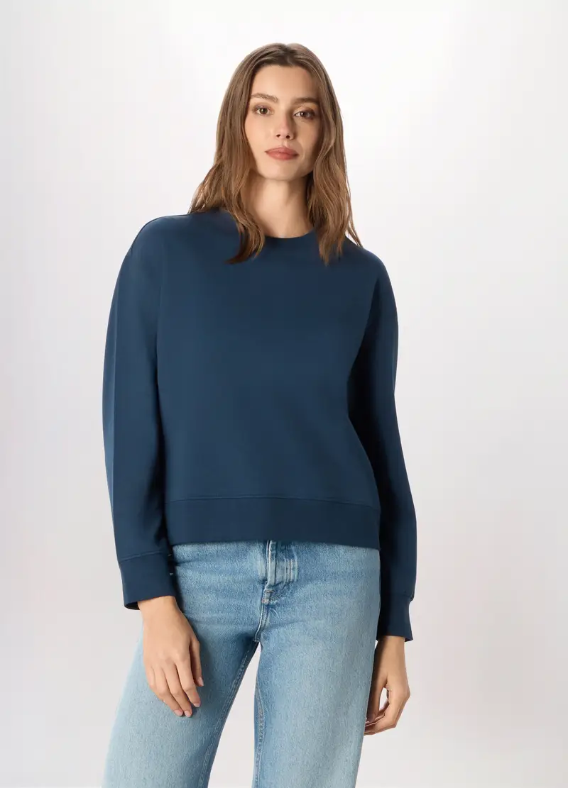 Felpa In Cotone Stretch Holistic Fitness Donna, Blu scuro