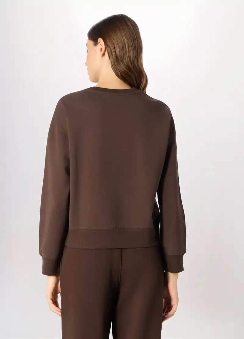 Felpa In Cotone Stretch Holistic Fitness Donna, Marrone cioccolato miniatura 2