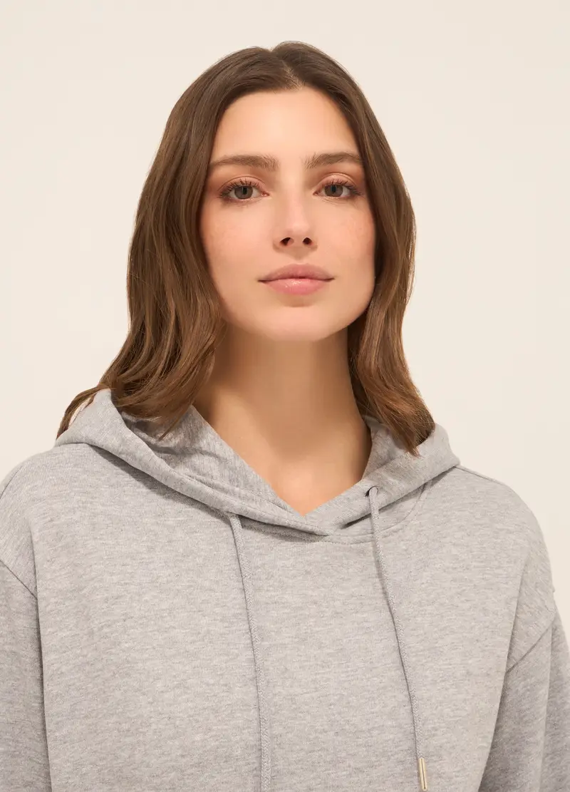 Upim, Felpa In French Terry Di Cotone Mélange Donna, Grigio chiaro melange, Taglia: XS miniatura 2