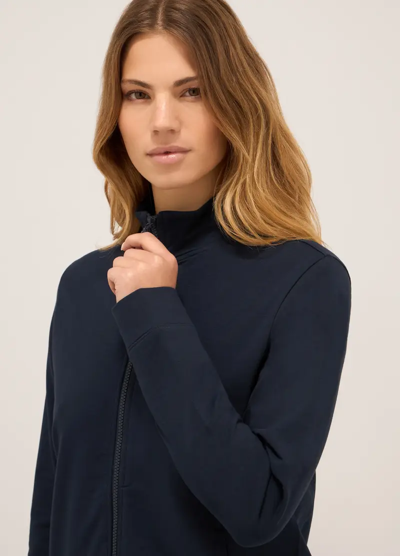 Upim, Felpa In French Terry Di Cotone Stretch Donna, Blu navy, Taglia: S miniatura 2