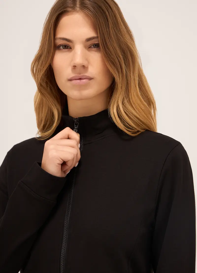 Upim, Felpa In French Terry Di Cotone Stretch Donna, Nero, Taglia: S miniatura 2