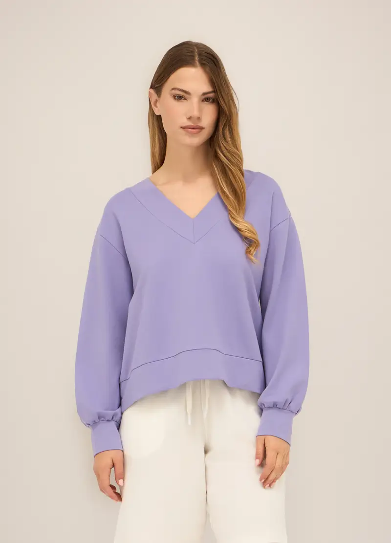 Upim, Felpa In French Terry Di Cotone Stretch Donna, Viola lilla, Taglia: XS