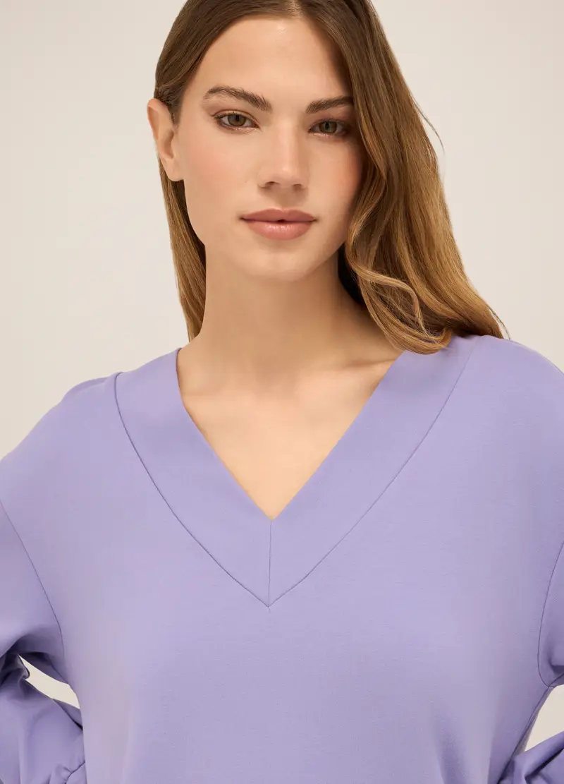 Upim, Felpa In French Terry Di Cotone Stretch Donna, Viola lilla, Taglia: XS miniatura 2