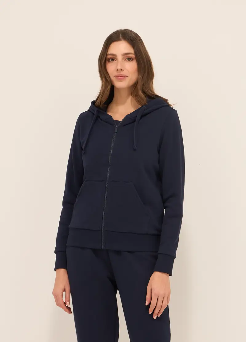 Upim, Felpa In French Terry Di Misto Cotone Donna, Blu scuro, Taglia: XS