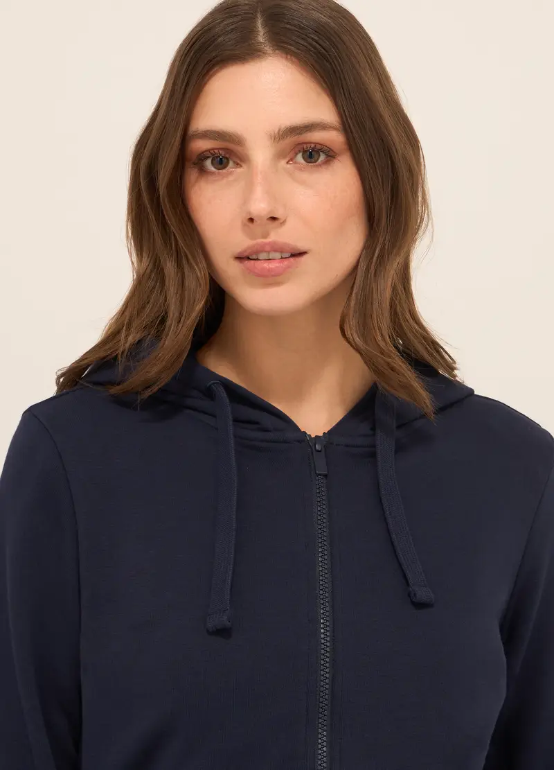 Upim, Felpa In French Terry Di Misto Cotone Donna, Blu scuro, Taglia: XS miniatura 2