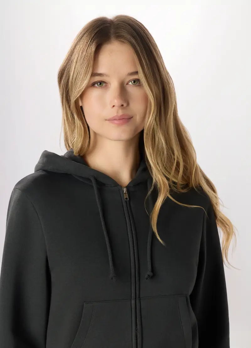 Felpa In Misto Cotone Holistic Fitness Donna, Grigio scuro miniatura 3