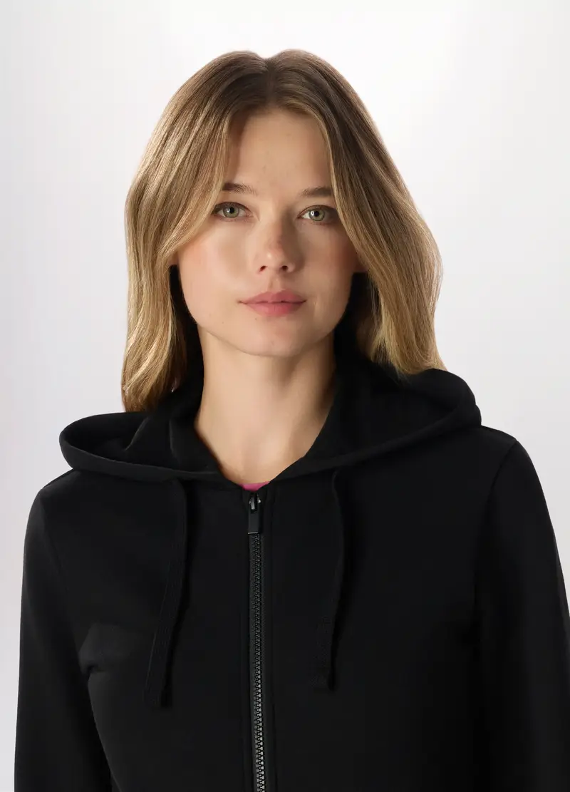 Felpa In Misto Cotone Holistic Fitness Donna, Nero miniatura 3