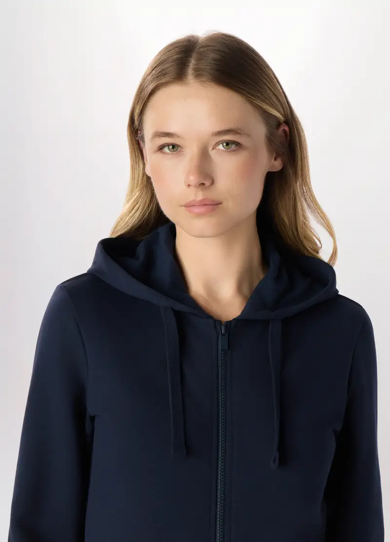 Felpa In Misto Cotone Stretch Holistic Fitness Donna, Blu navy miniatura 3