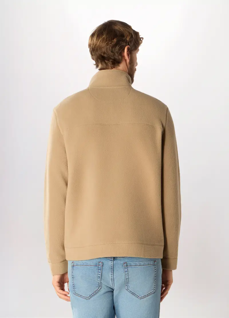 Felpa In Pile Con Zip Uomo, Unisex, Marrone tabacco chiaro miniatura 2