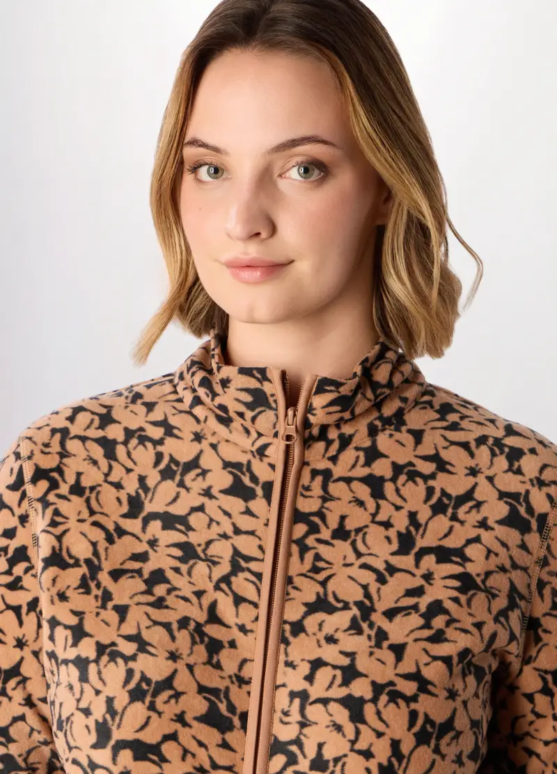 Felpa In Pile Donna Curvy, Marrone chiaro miniatura 3