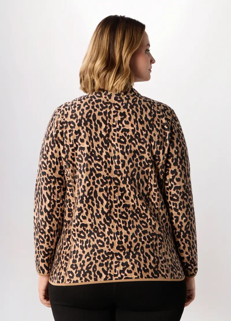 Felpa In Pile Donna Curvy, Marrone chiaro miniatura 2