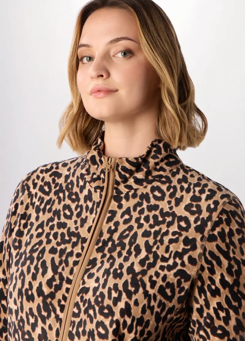 Felpa In Pile Donna Curvy, Marrone chiaro miniatura 3