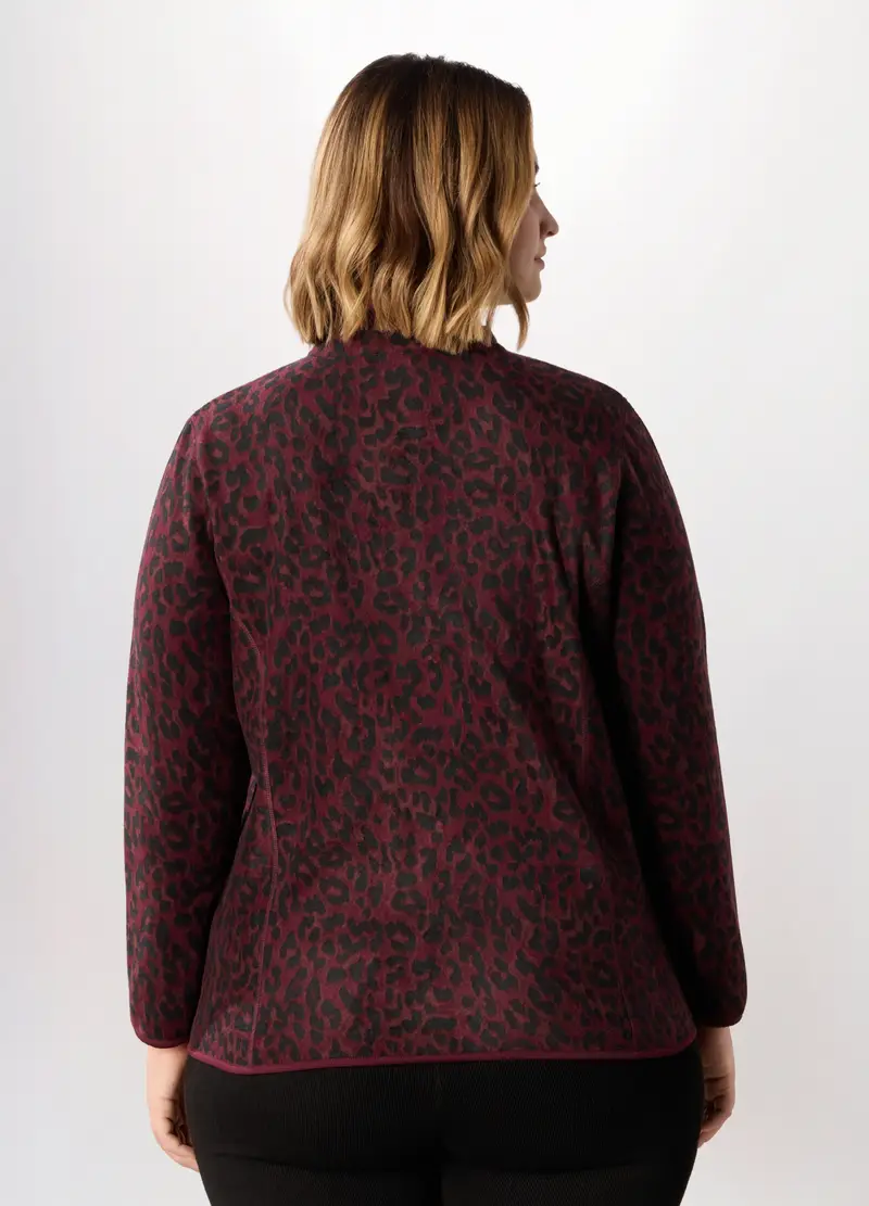 Felpa In Pile Donna Curvy, Rosso burgundy miniatura 2