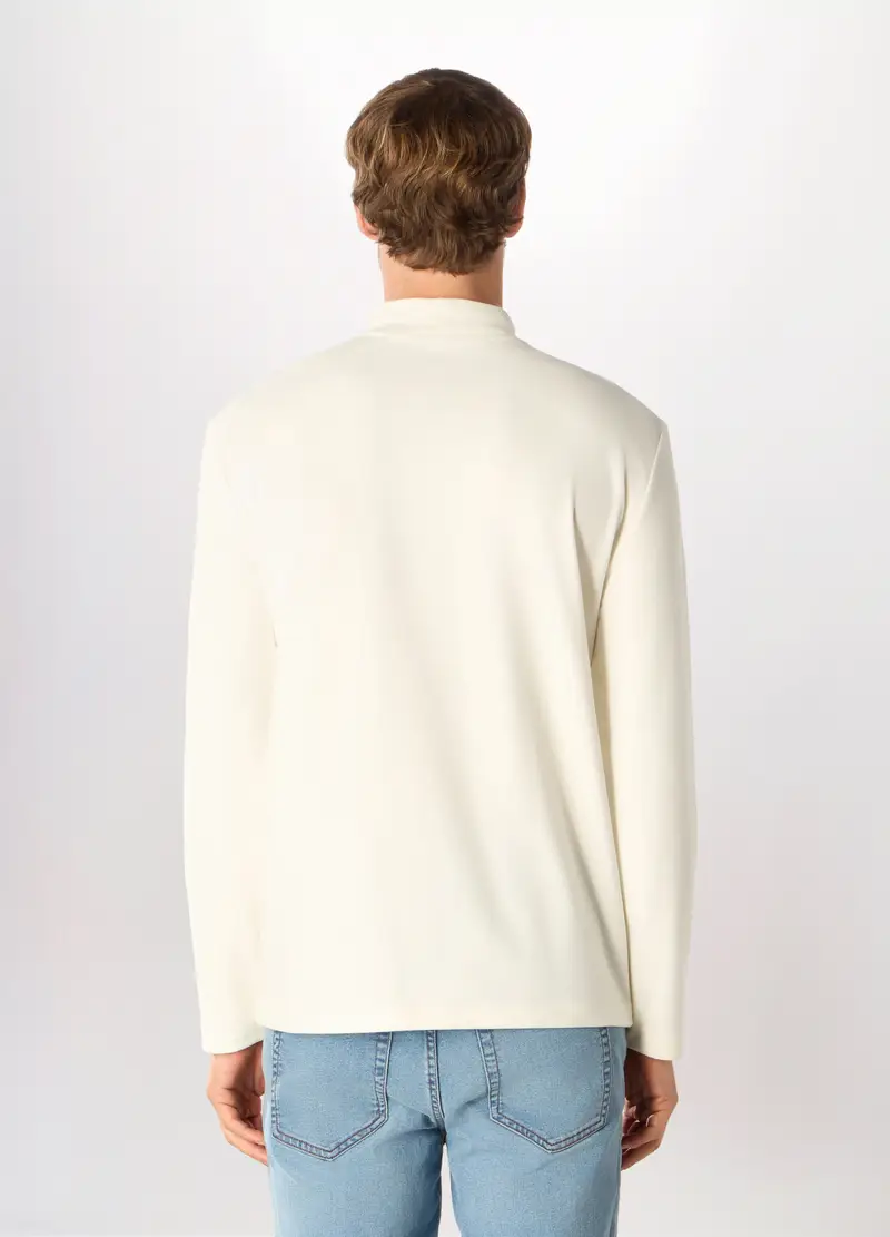 Felpa Lupetto In Pile Uomo, Unisex, Bianco miniatura 2