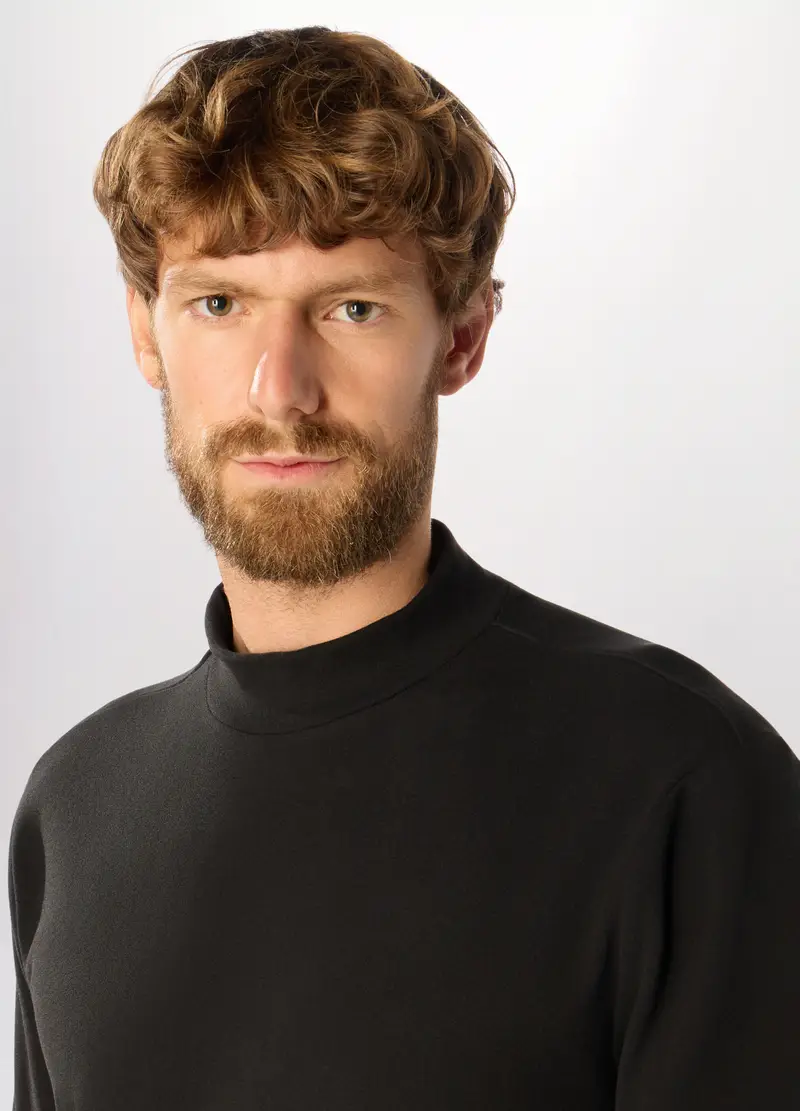 Felpa Lupetto In Pile Uomo, Unisex, Nero miniatura 3