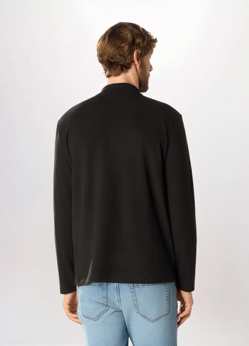 Felpa Lupetto In Pile Uomo, Unisex, Nero miniatura 2