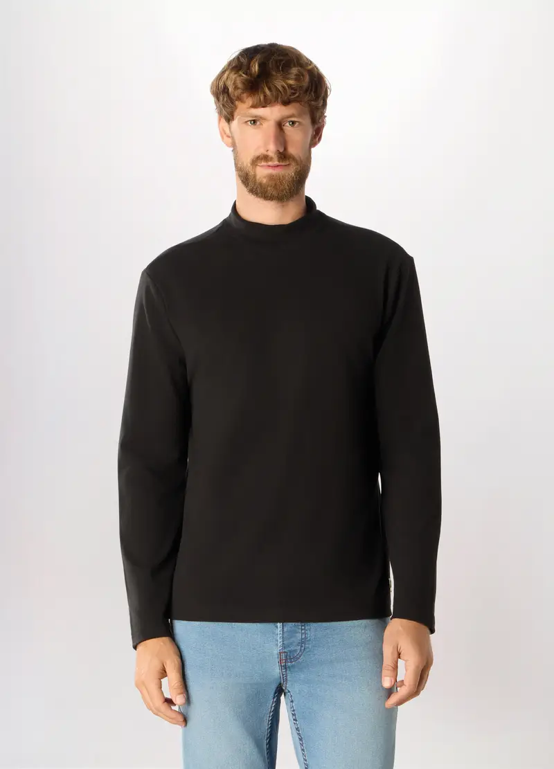 Felpa Lupetto In Pile Uomo, Unisex, Nero