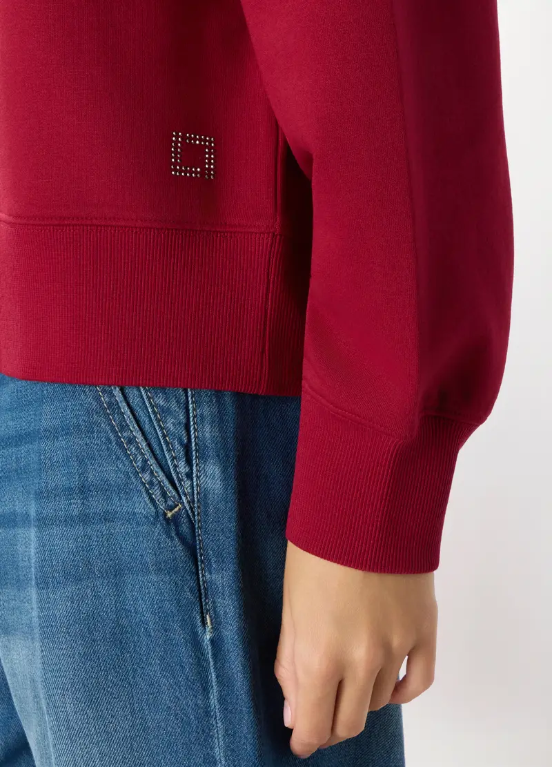 Felpa Misto Cotone Donna, Rosso aragosta miniatura 3