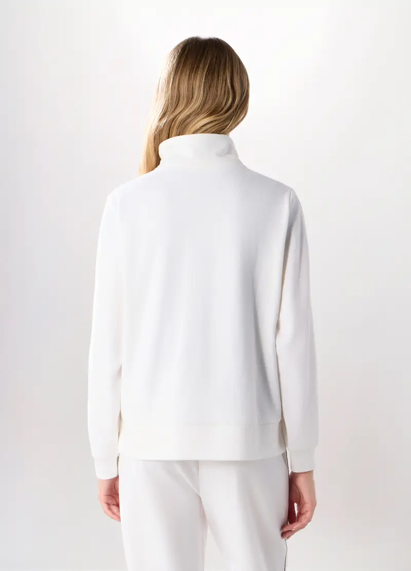 Felpa Misto Viscosa Piquet Holistic Fitness Donna, Bianco gesso miniatura 2