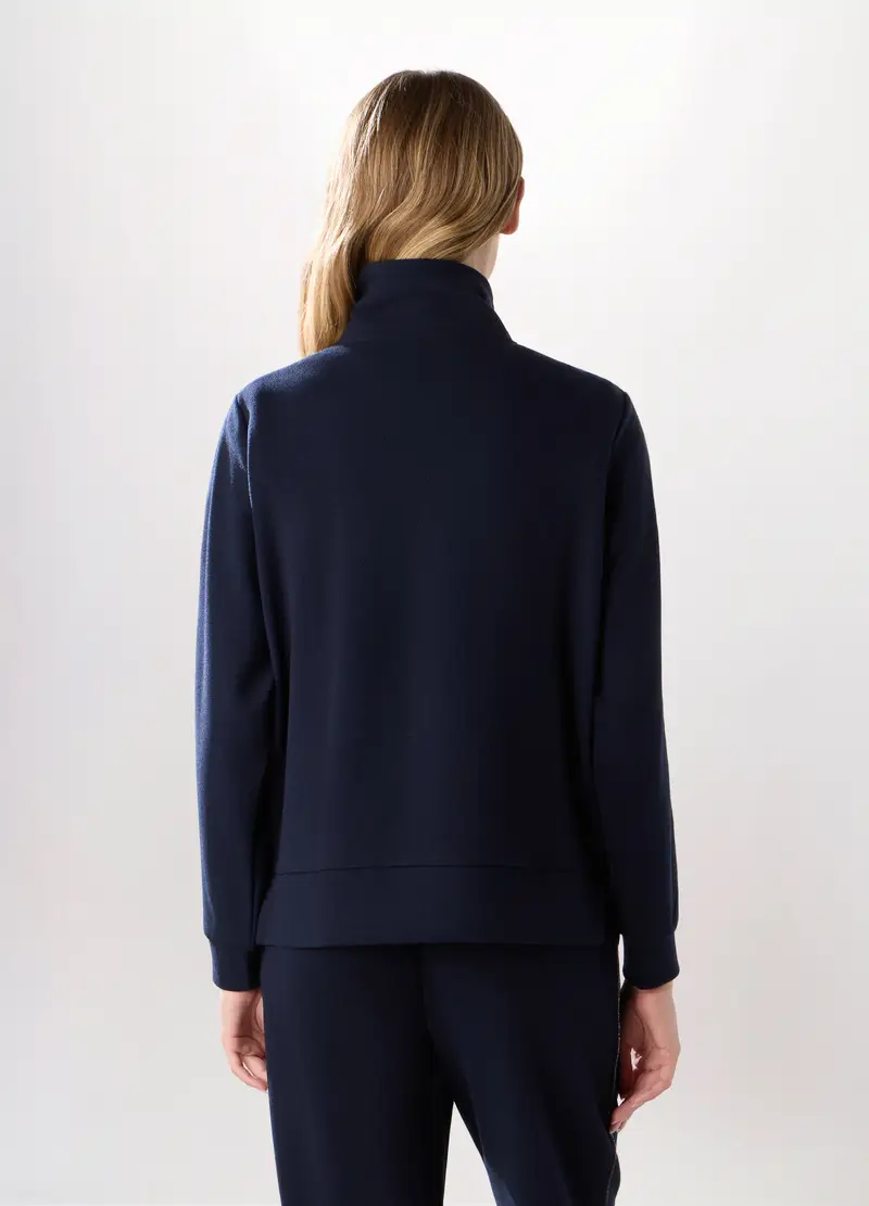 Felpa Misto Viscosa Piquet Holistic Fitness Donna, Blu navy miniatura 2