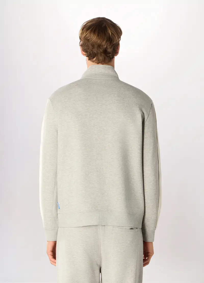 Felpa Sportiva In Misto Cotone Uomo, Unisex, Grigio chiaro melange miniatura 2